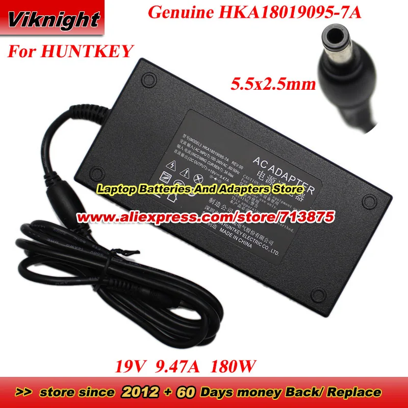 

Genuine HUNTKEY 19V 9.47A 180W HKA18019095-7A AC Adapter for HUNTKEY HKA18019095-6C Power Supply with 5.5x2.5mm Power Adapter