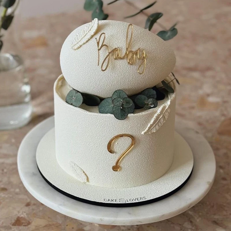 Entzückender Süßer Wochenend-Acryl-Kuchenaufsatz mit „Oh Baby“-Design für Babyparty, Geschlechtsoffenbarungsparty, Deko-Set – Detail 7