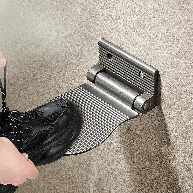 Bathroom Foot Pedal Shower Foot Rest Toilet Shower Foot Washer for Pregnant Elderly No Drilling Wall Mount Foot Pad Shower Mat
