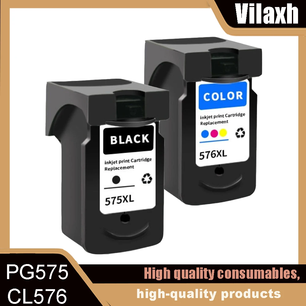 

Compatible 575XL 576XL Ink Cartridge for Canon PG575 CL576 PG-575 CL-576 PIXMA TS3550i TS3551i TR4750i TR4751i Printer