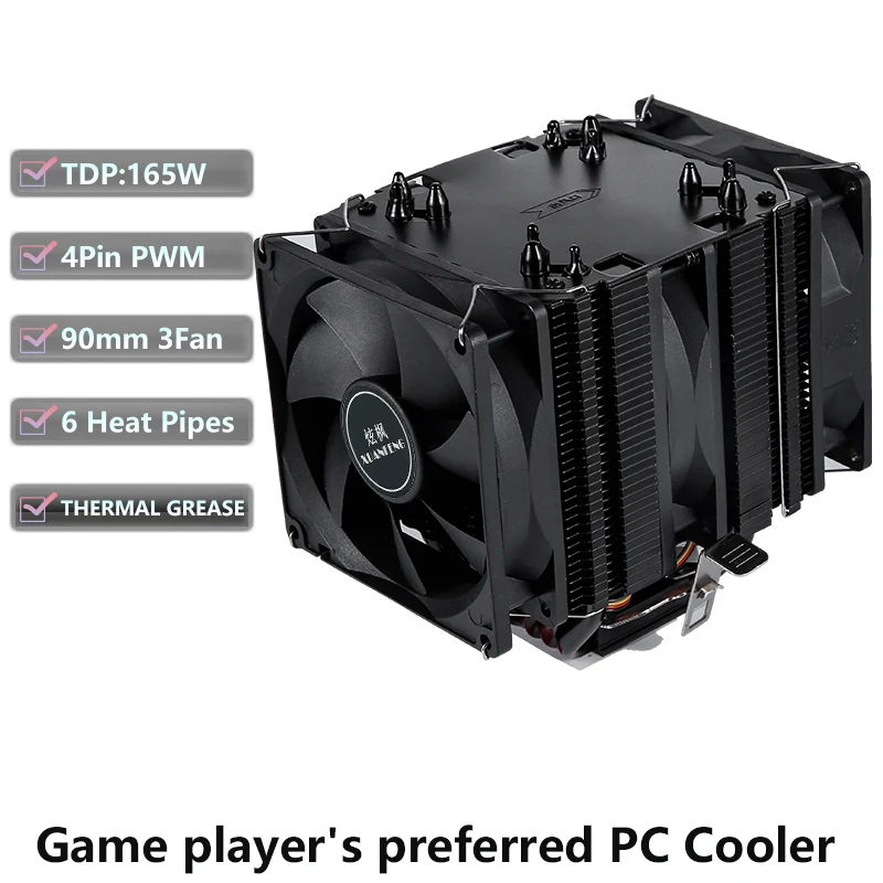 x79 x99 Processor Cooler Fan 4Pin/PWM PC Air-Cooler 6 Heat Pipe Twin Towers CPU LGA2011 2066 AMD 1200 115x 1700 1366 am3 am4 am5