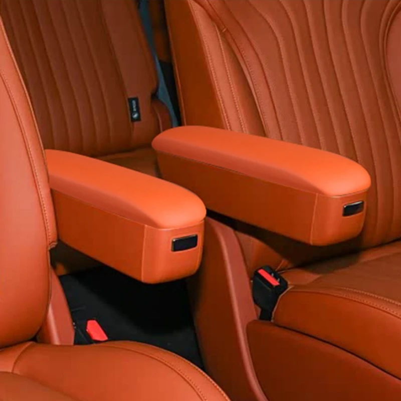 For Geely Galaxy M9 Second Row Armrest Wear Resistant Protective Cover Leather Car Interior Decoration Modified Accessories