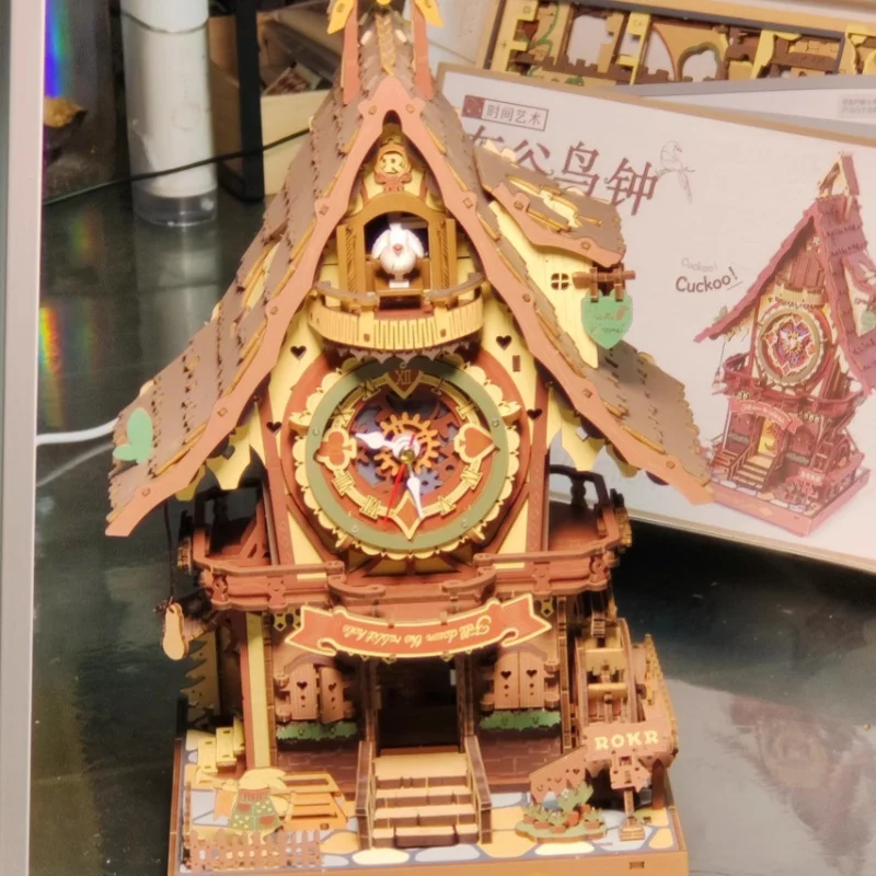 Koekoeksklok houten bouwsteenset - creatief doe-het-zelf handgemaakt montagespeelgoed voor alle leeftijden verjaardagscadeau idee decoratie