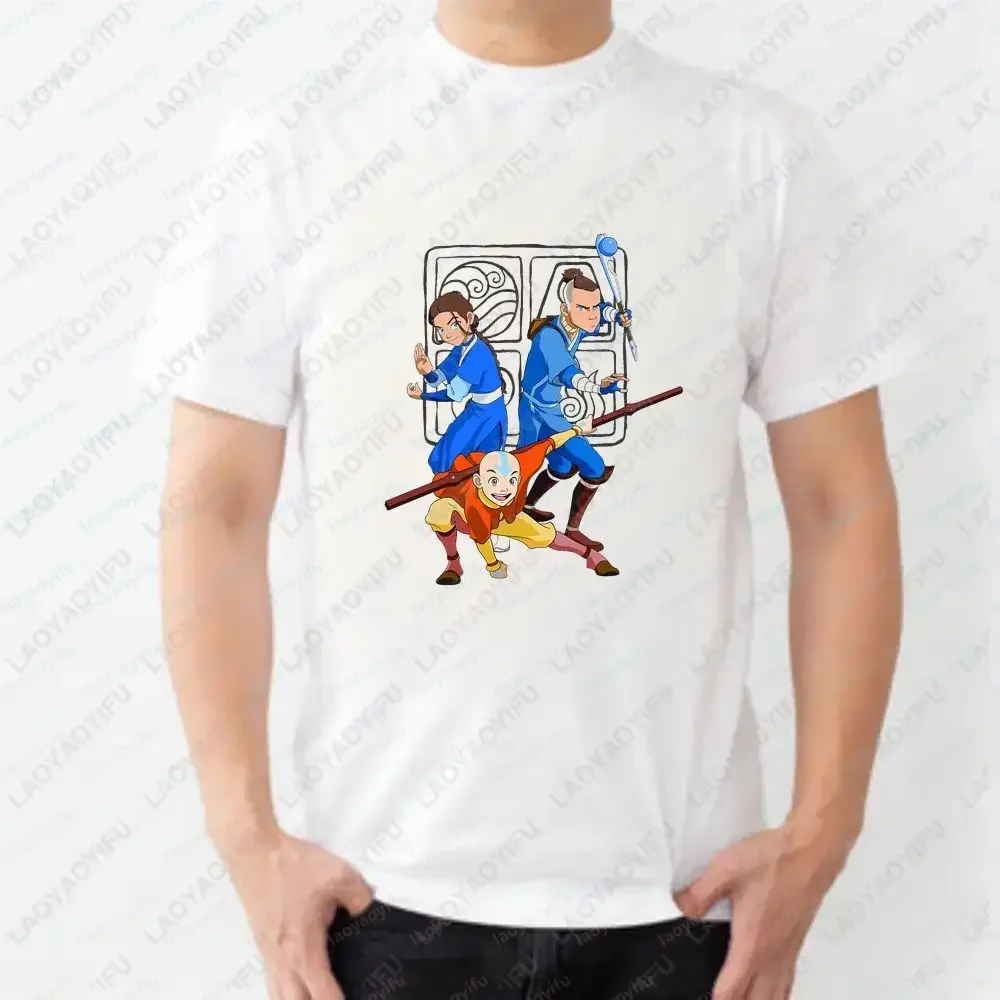 Avatar The Last Airbender - Loose Trend Harajuku Short-Sleeved Shirt for Both Men and Women - Patterned Pure Cotton T-Shirt