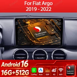Android 14 Wireless Carplay Auto For Fiat Argo 2019 - 2022 GPS Navigation Car Radio Multimedia Video Player Head Unit 4G WIFI BT
