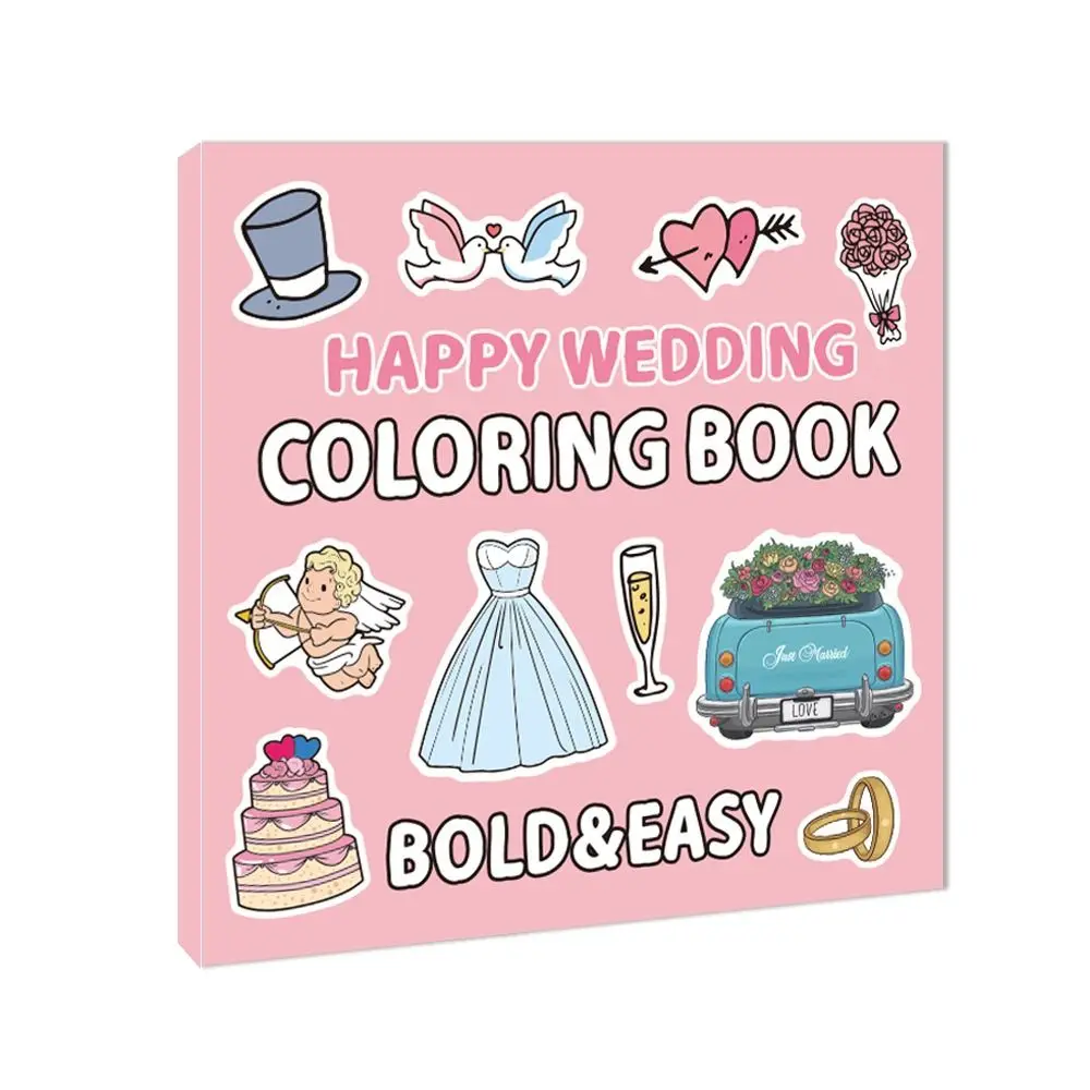 40 folhas livro para colorir do dia do casamento montessori brinquedo bolso dos desenhos animados doodle livro interessante enchimento cor pintura em aquarela livro