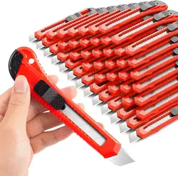 30/14 Pack Box Cutter Retractable, Box Cutters with 18mm Wide Utility Blades, Sharp Utility Knife Retractable, Box Cutter Knife