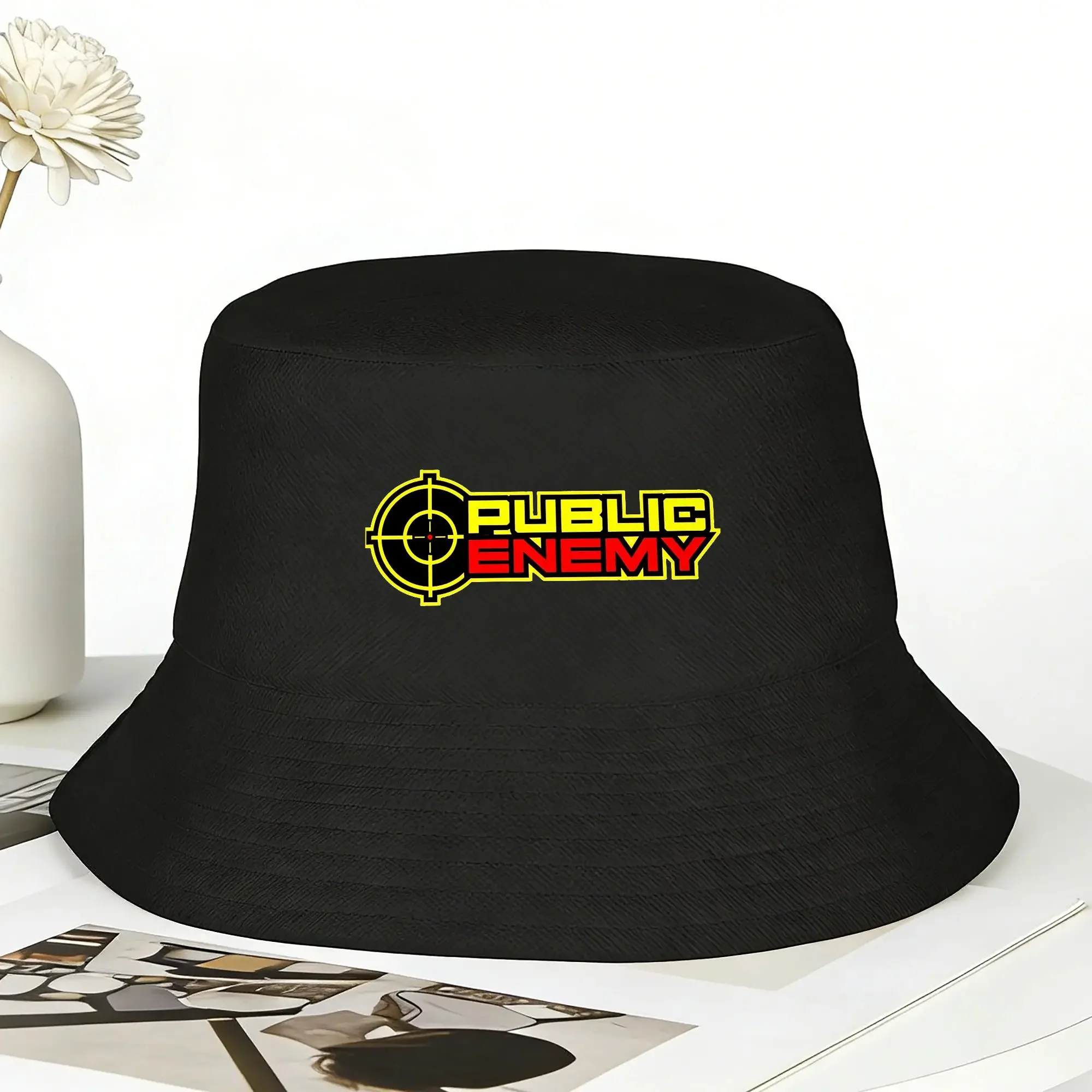 New US Rap Team Public Enemy  Bucket Hat For Men Women  Fisherman Hats Fashion Fishing Caps Foldable Street Style Custom Sun Hat