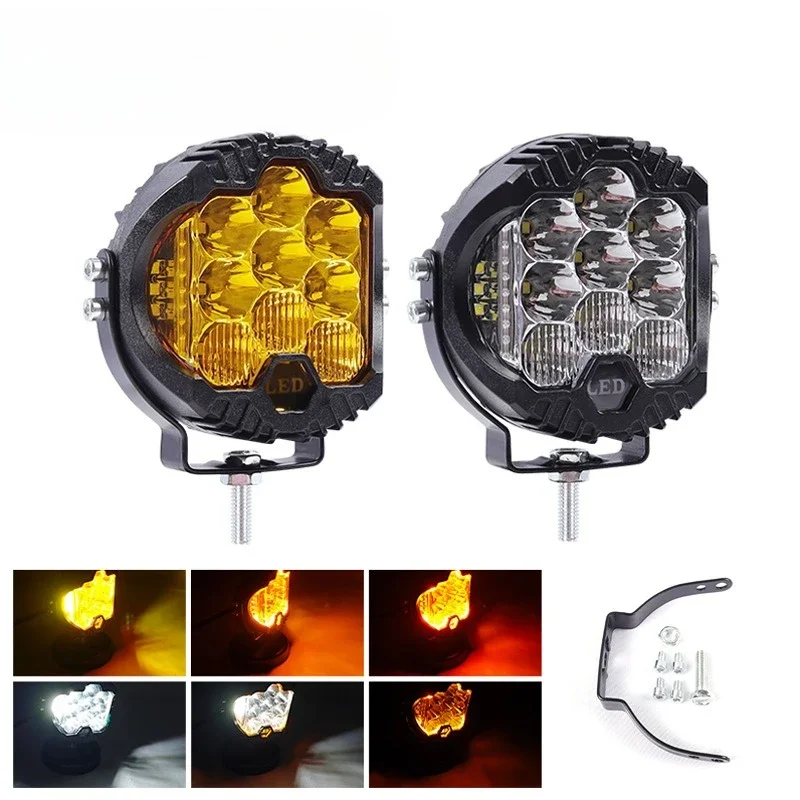 3-inch Three-Sided LED Ultra-Bright Off-Road Round Work Light for Jeep Wrangler Headlights (Front Bumper Inspection Light)