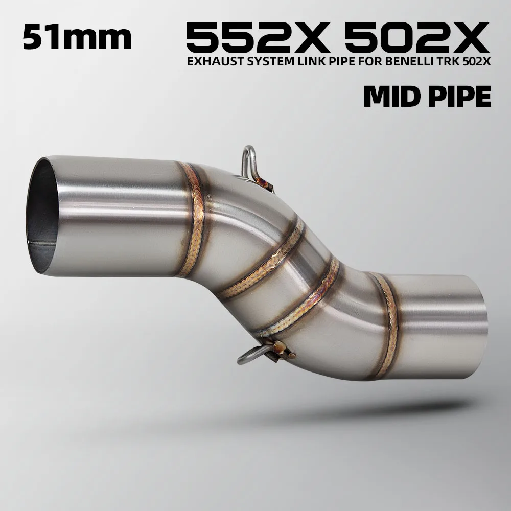 TRK502X Exhaust Pipe For Benelli TRK552X TRK702 TRK702X TRK-502X/552X/702/702X For QJMOTOR SRT 700 S/SX Motorcycle 51MM Mid Tube