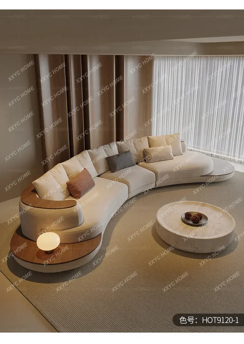 Medieval technology cloth sofa curved crescent floor simple modern high-end atmosphere living room home