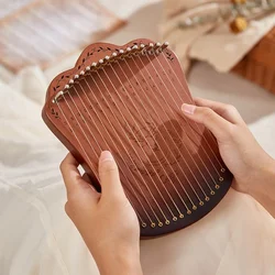 Portable 17 Strings Lyre Harp Beech Wood Harp String Musical Instrument with Tuning Wrench Picks for Beginners Kids Adults Gifts