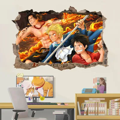 One Piece Luffy Wall Stickers, Art Decal, Vinyl Paper, Removable Home Decor