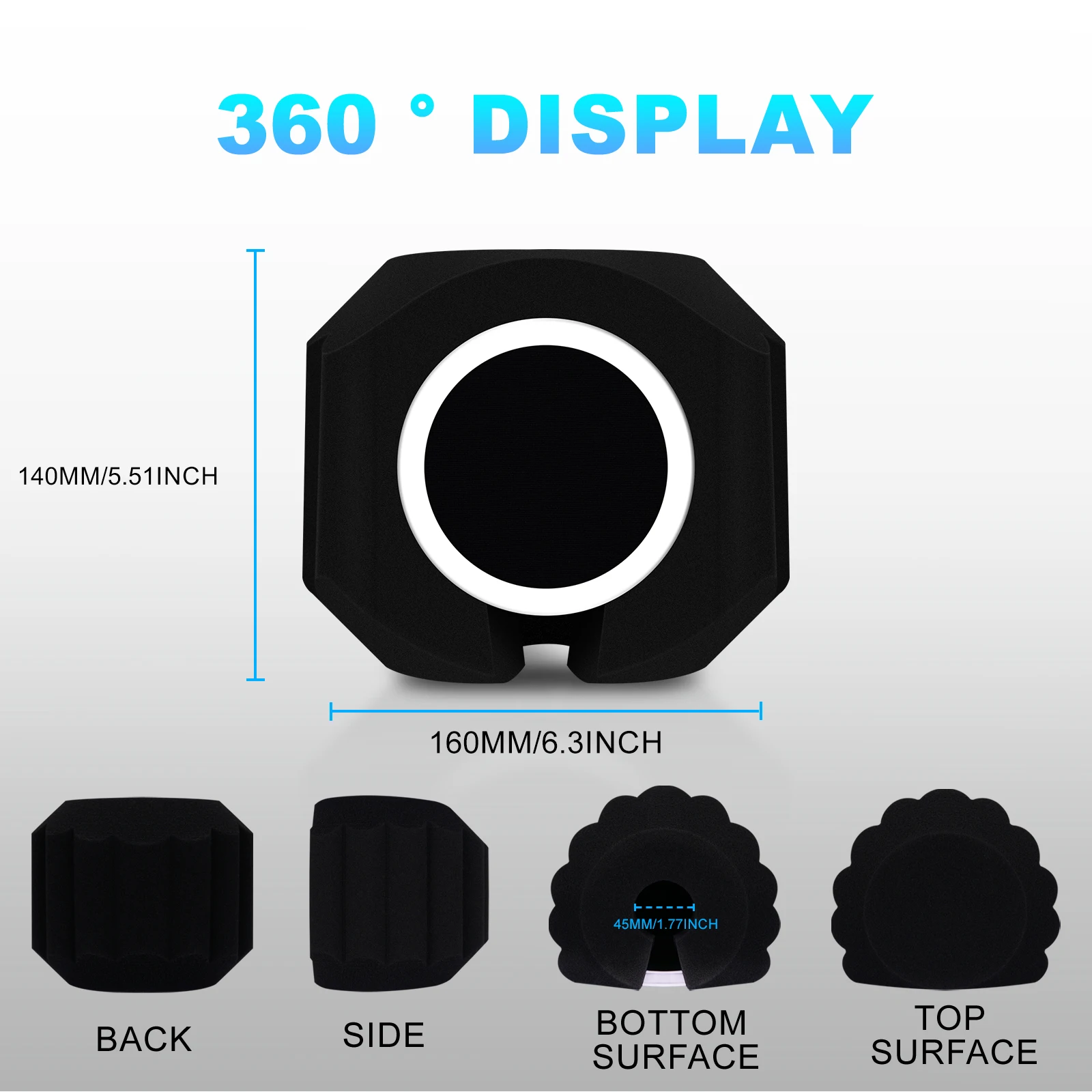 Microphone Wind Shield Pop Filter Isolation Ball Acoustic For Record Studios Mic Sound-Absorbing Foam Five-sided Seal