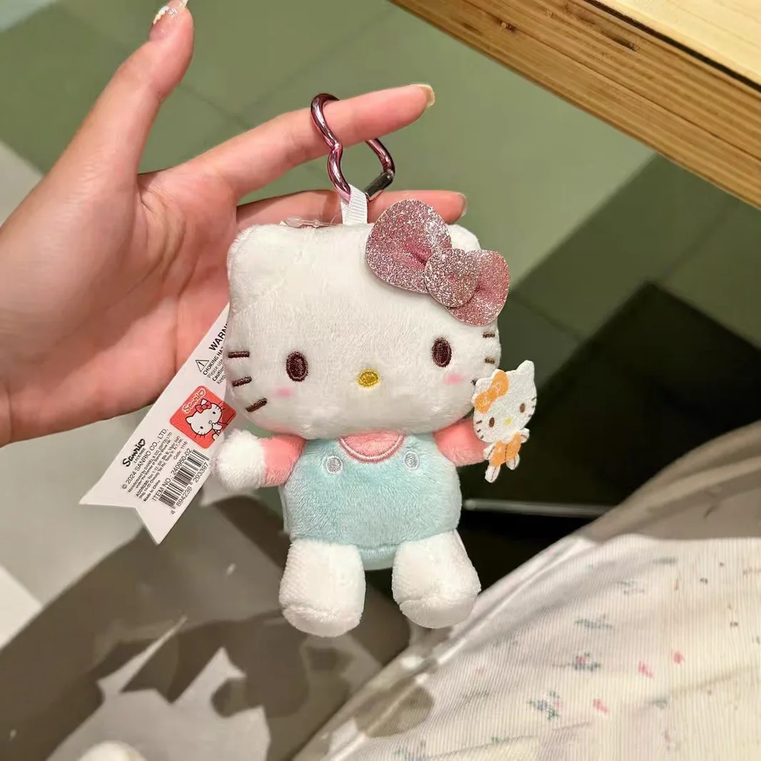 

Hello Kitty Bear Hugging Series Plush Doll Keychain Love Knot Kitty Cat Cute Cartoon Plush Keychain Pendant Bag Accessories Gift