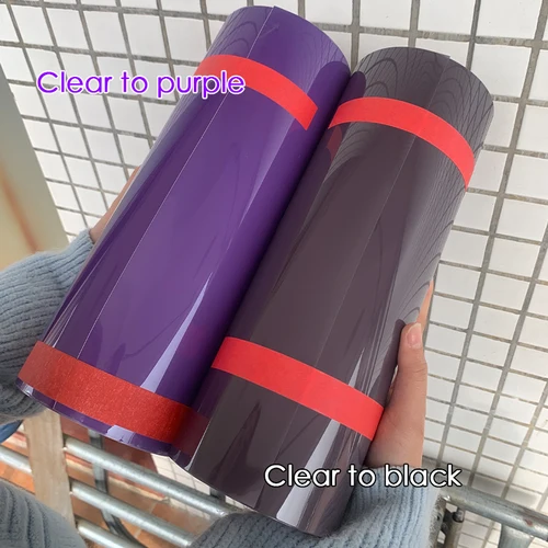 Imagen 2 del producto Película fotocromática inteligente para faros delanteros, color UV, cambio negro, TPU PPF, para cualquier decoración de lámpara de coche, antiarañazos, pegatinas protectoras