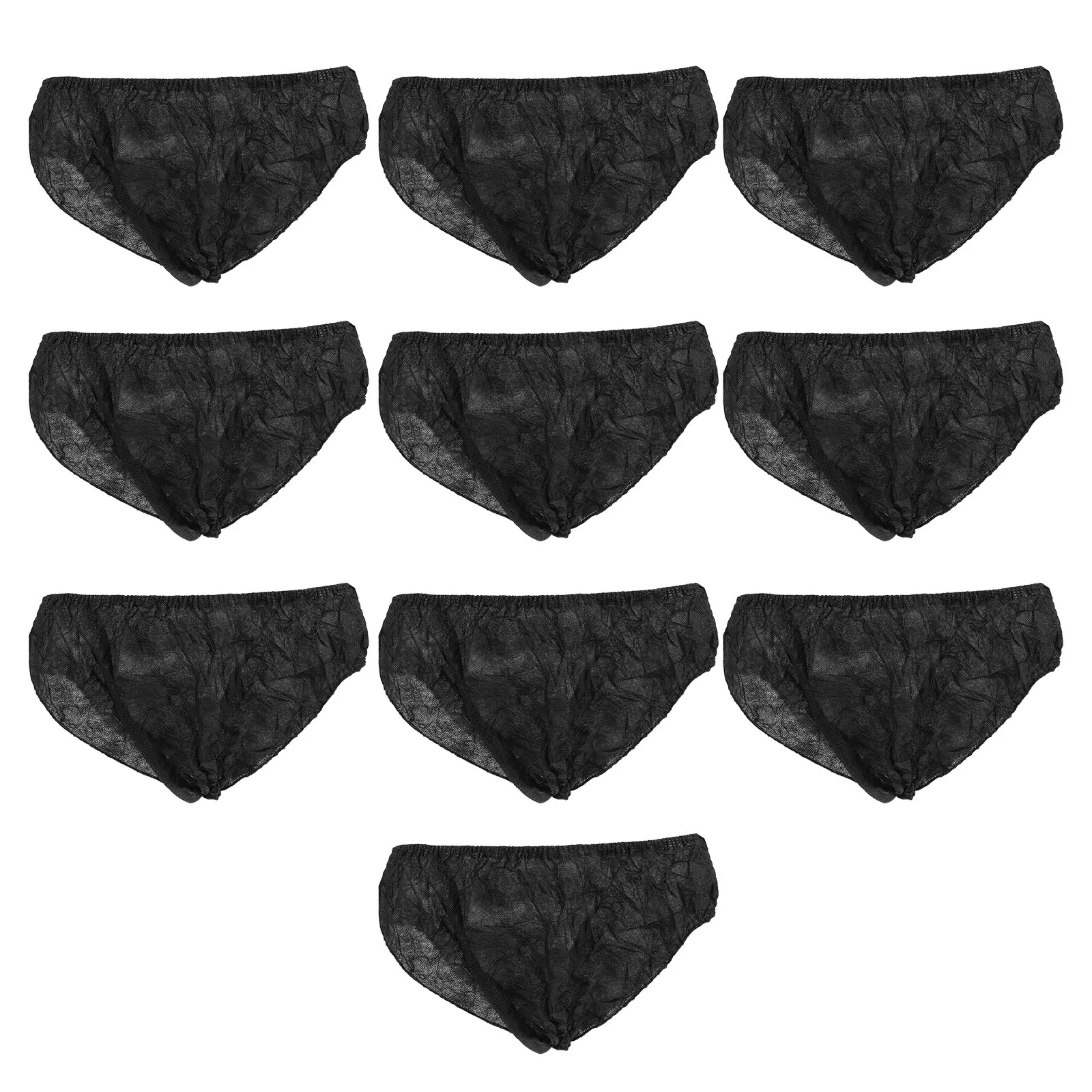 10pcs Disposable Non Woven Fabric Men's Spa Wash-Free Brief Comfortable Breathable Trunks Brief Middle Waist