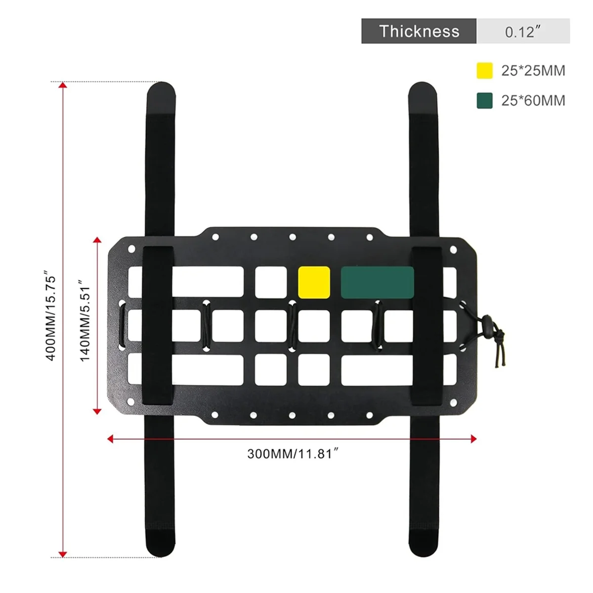 Car Sun Visor Organizer, Vehicle Rigid Molle Panel, Pickup, SUV, Truck Equipment Modular for EDC Pouch Tool Holder