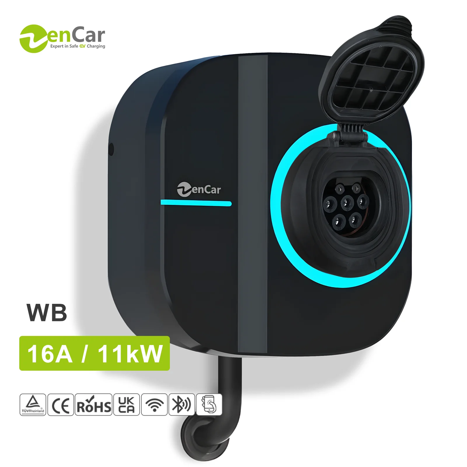 New Smart 16A EV Charging Station 11KW Wallbox With APP/WIFI/RFID Type 2 Female Socket IP66 Protection