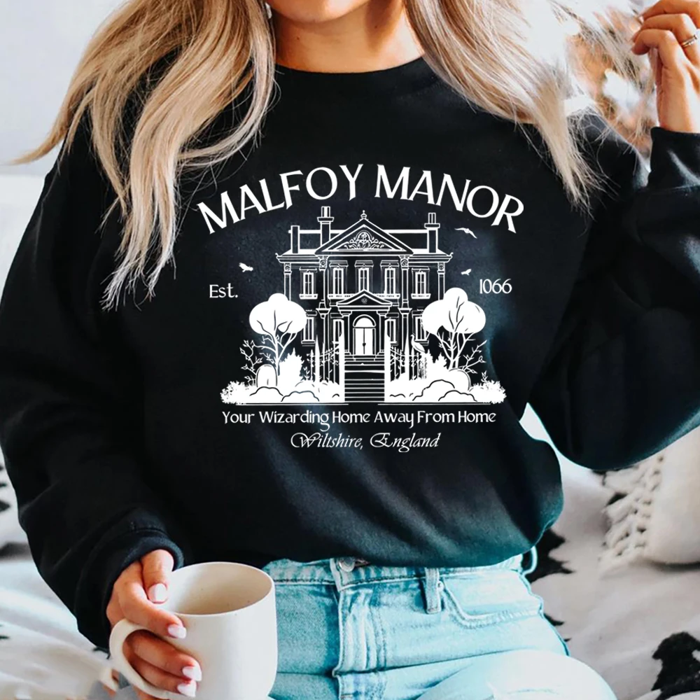Dramione Fanfic Sweatshirt Malfoy Manor Shirt Dark Academia Bookish Sweater Wizard School Magic Fantasy Book Lover Sweatshirts