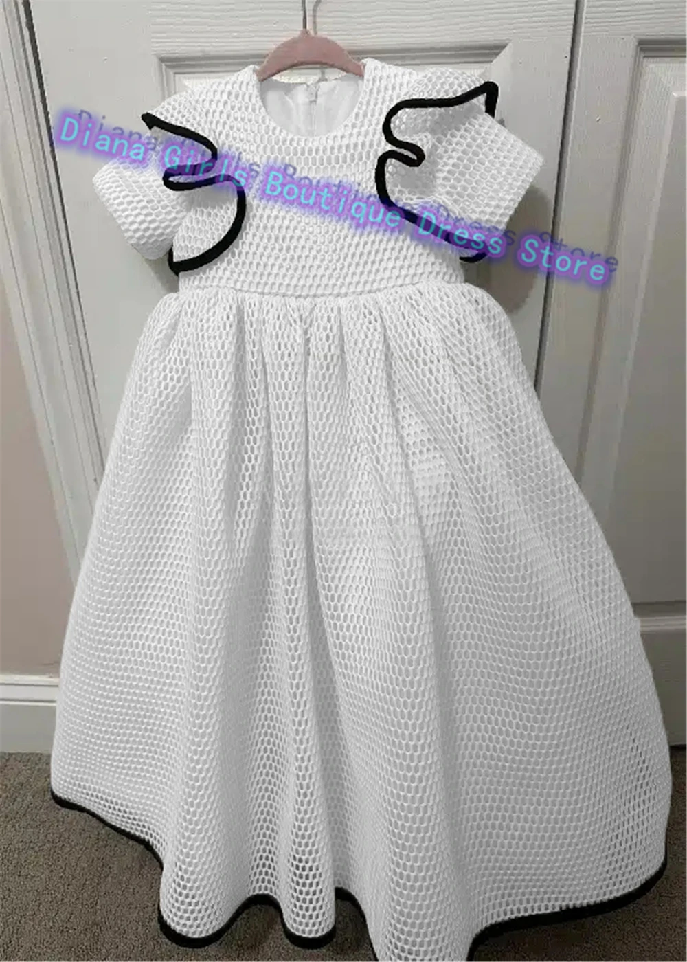 Quality Holy Flower Girl Dress White Milk Lace Little Princess Birthday GIFT Party Prom Baptism First Communion Gown Customised