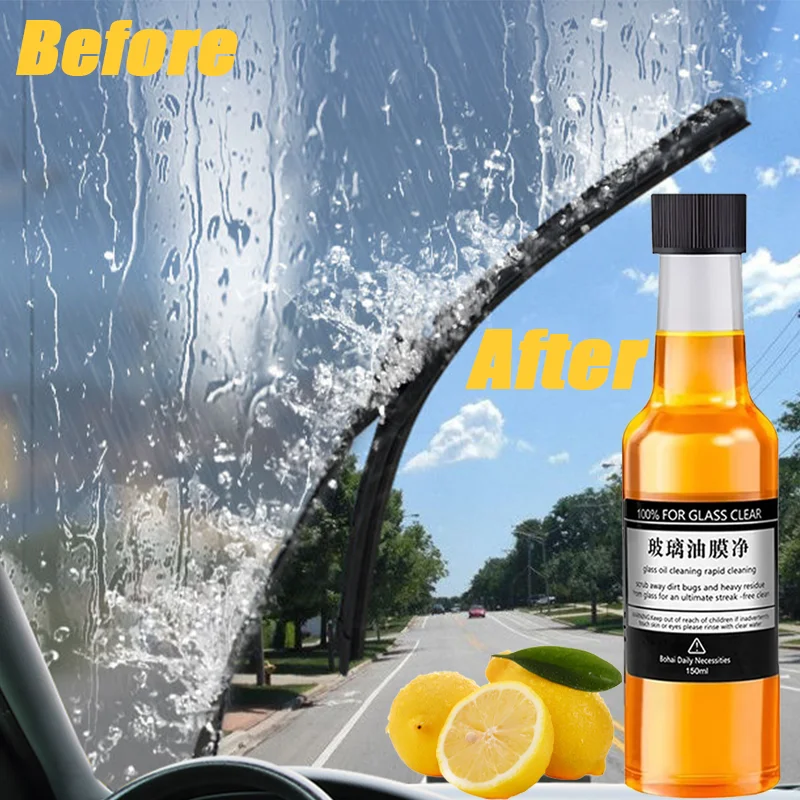 Car Windshield Glass Oil Film Remover Window Glass Water Strong Oil Film Remover Concentrated Glass Cleaner Agents Clean Tool