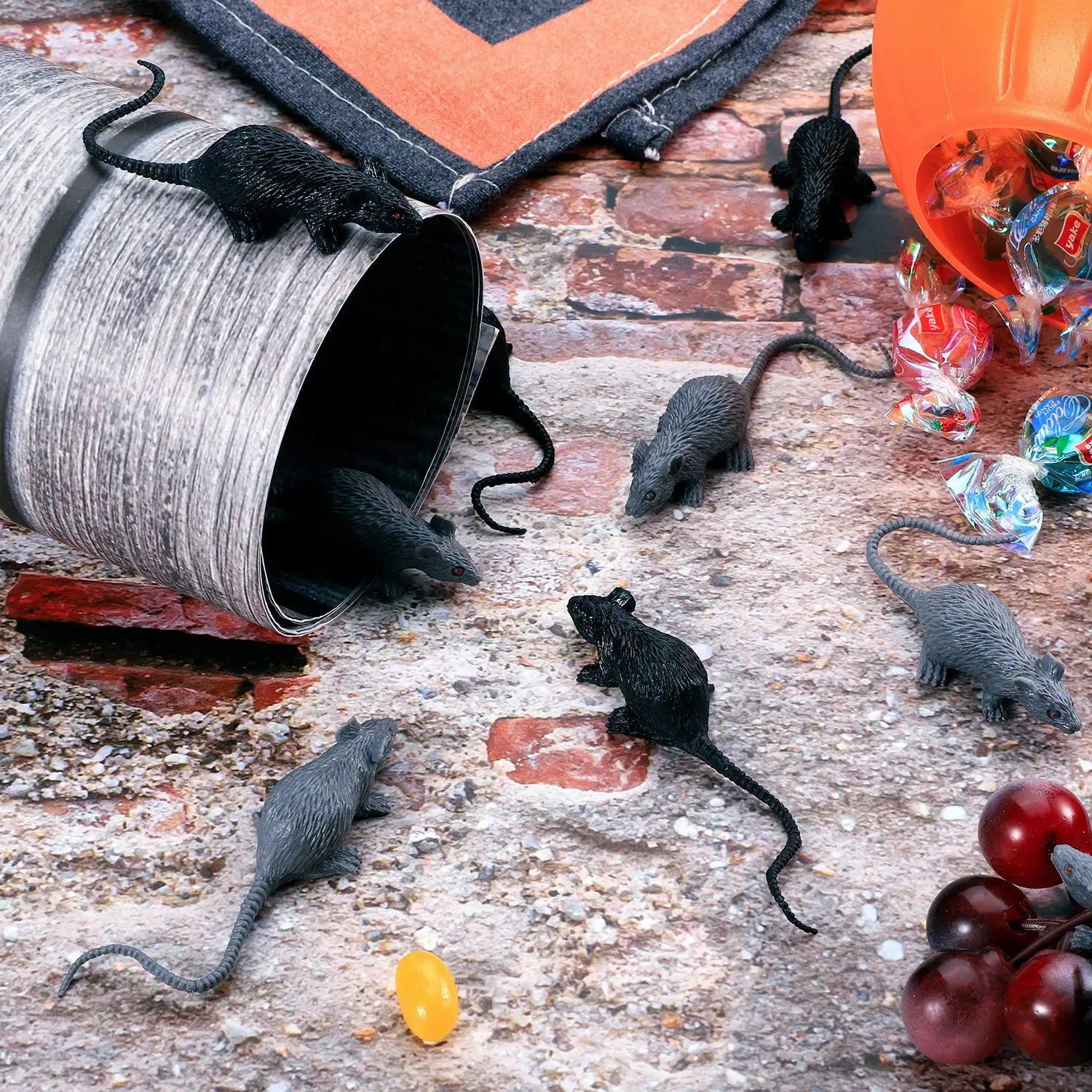 20PCS Plastic Mini Fake Rat Hallowen Mouse Toys Decor Realistic Pranks Rats Simulated Big Small Mouse Mice Toys