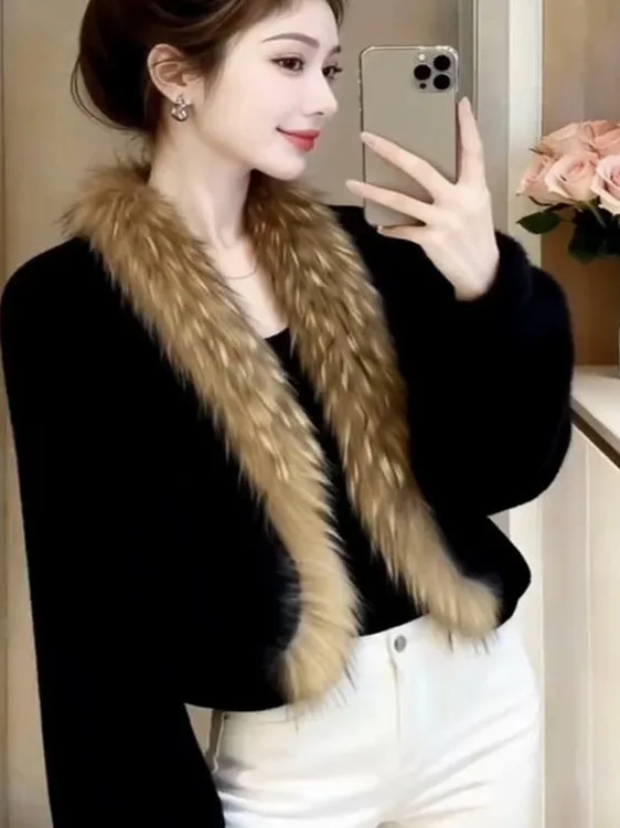 

Winter New Fashion Fluffy Short Coat Women's High-End Sensation Cotton Thickened Slimming Top Commute Style Standard Fit