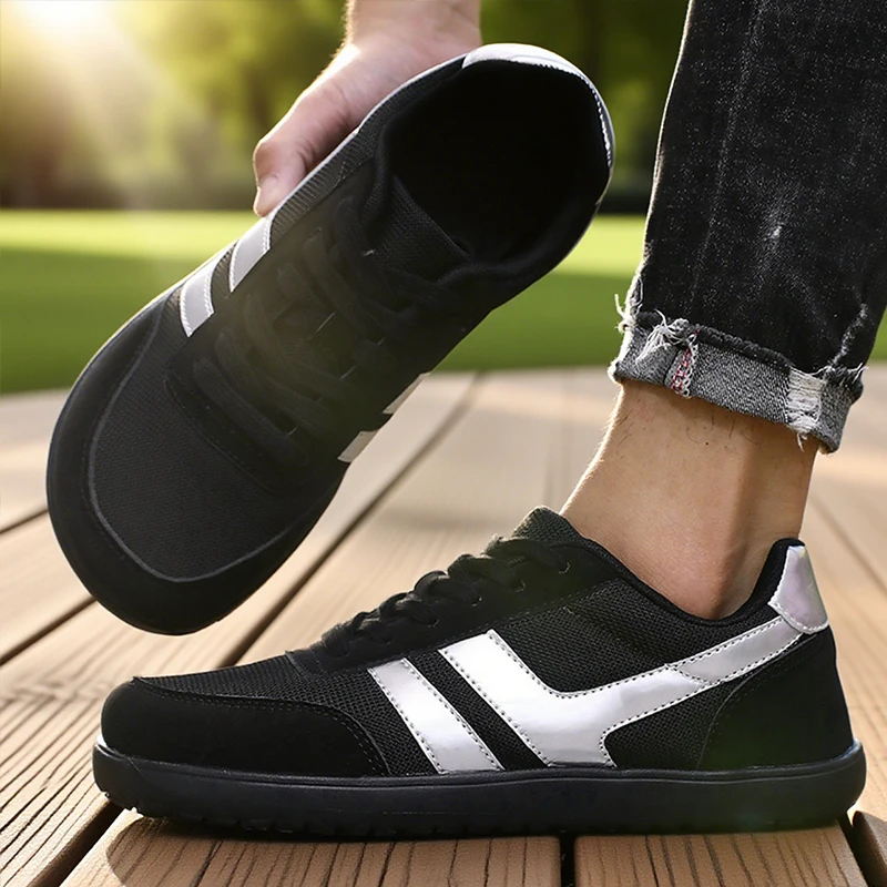 Tenis De Hombre Wide Toe Box Barefoot Shoes Minimalist Breathable Comfortable Outdoor Walking Shoe Sports Casual Blue Shoes 2025