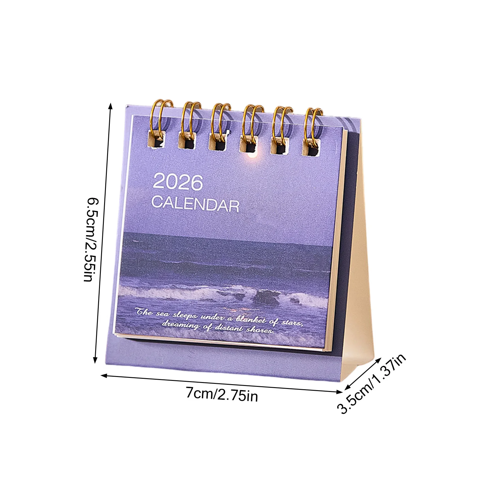 2026 تقويم صغير لسطح المكتب، موضوع ضوء النجوم، نمط المناظر الطبيعية الإبداعية لتنظيم المواعيد المهمة #5