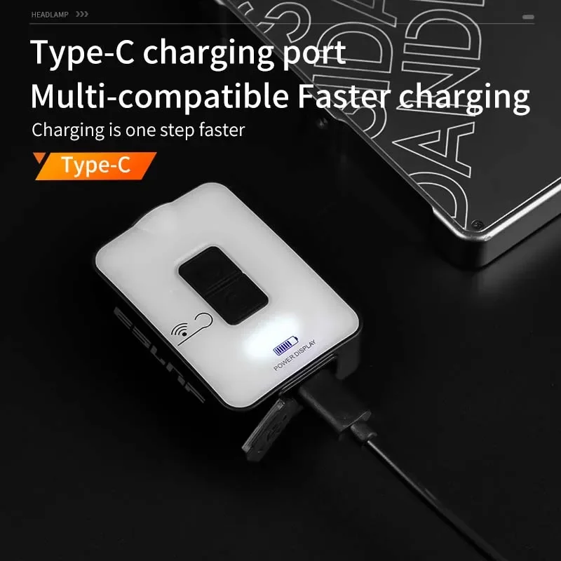 Lampu Kepala Induksi Tahan Air ESLNF Camp, Lampu Kepala Isi Ulang untuk Memancing di Luar Ruangan