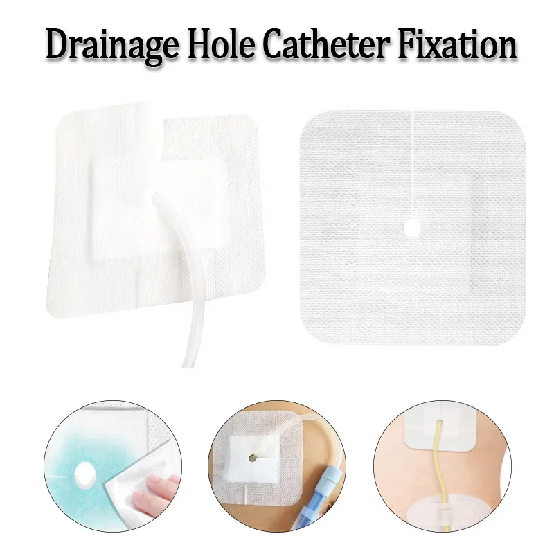 

25 шт. медицинских стерильных повязок для ран, патчей для фиксации катетеров при перитонеальном диализе и мочевых катетерах с дренажным отверстием