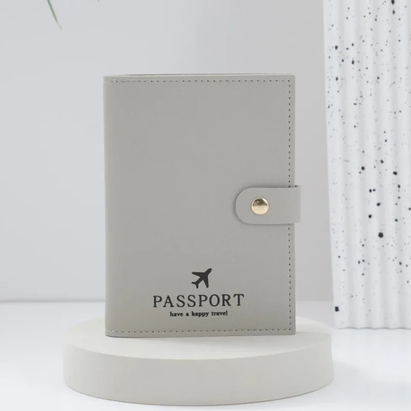 Novo simples porta-passaporte de viagem capa carteira rfid bloqueio negócios couro do plutônio caso cartão acessórios viagem para mulheres