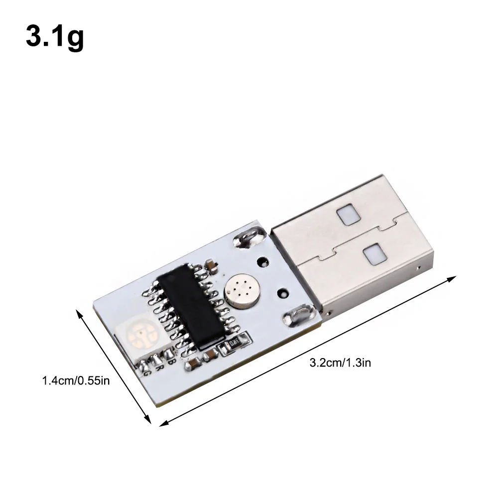 Mini kieszeń karty USB dioda LED dużej mocy Module1W LED inteligentny chiński/j. Angielski nocna kontrola światła moduł 6 kolory dowolnie zmieniać