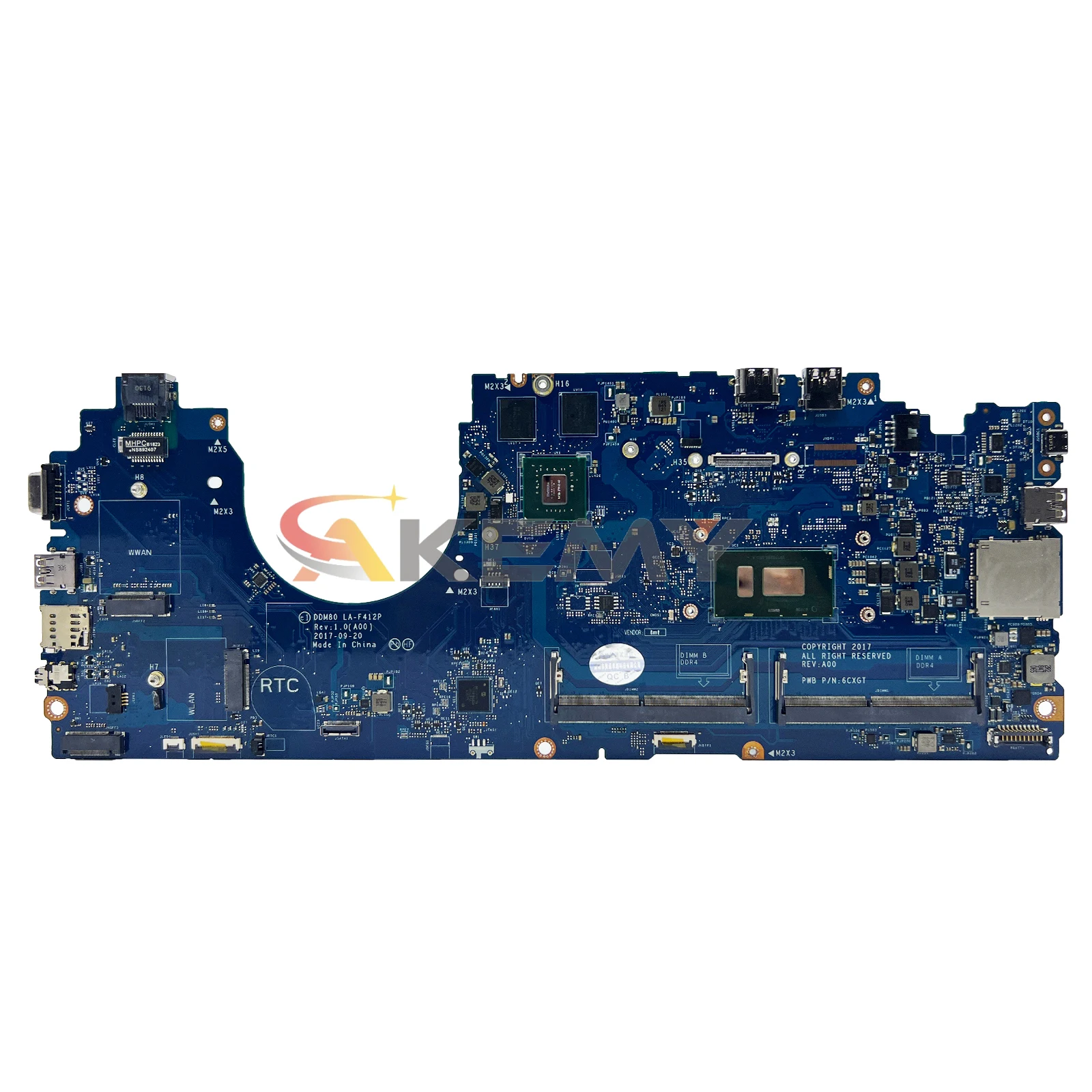 AE LA-F412P Laptop Motherboard For Dell Latitude 5590 CN-0P50J0 0630XH Mainboard with I5 I7 8th CPU MX130 2G 100% Test OK