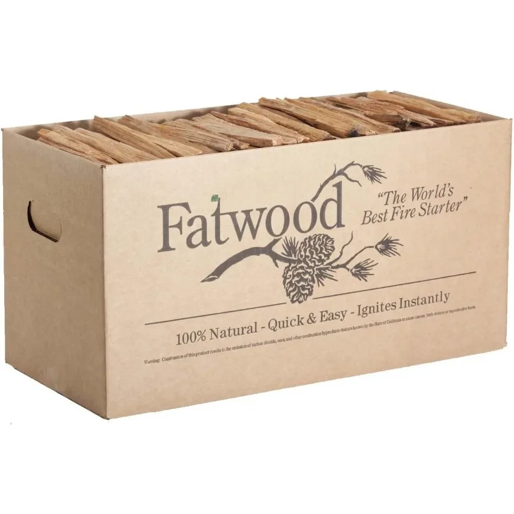 Boxed Fatwood Fire Starter All Natural Organic Resin Rich Eco Friendly Kindling Sticks for Wood Stoves Fireplaces (40 LB)