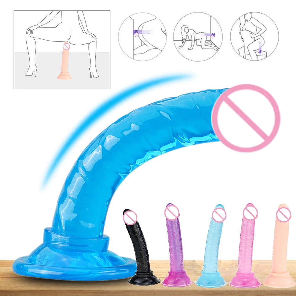 Reusable Realistic Dildo Anal Masturbator Sex Toys For Couples Crystal Jelly Dildos Suction Cup Penis Thrusting Dildo For Women