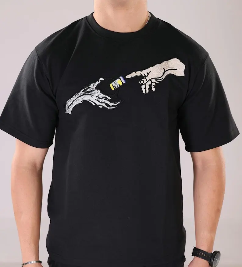 

Camiseta bordada a mano con Tren, camiseta extragrande para gimnasio, ropa de entrenamiento, camiseta inspirada en anabólicos, c