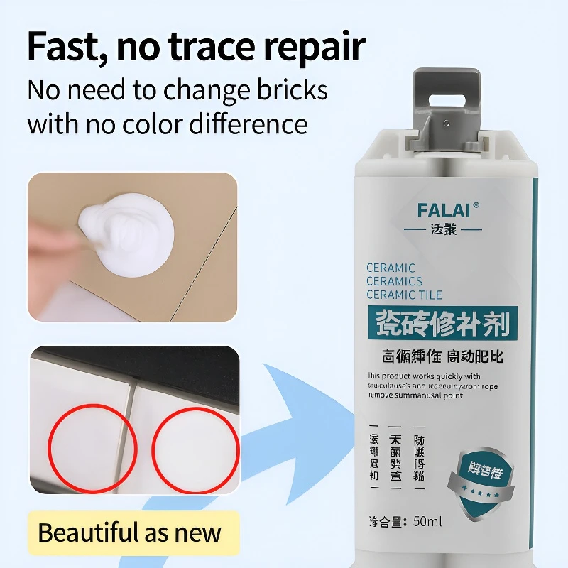 Tile Repair Paste Ceramic Repair Cream Tile Restorer Waterproof Stain Resistant Glaze Surface Repair Agent For Cracked Porcelain