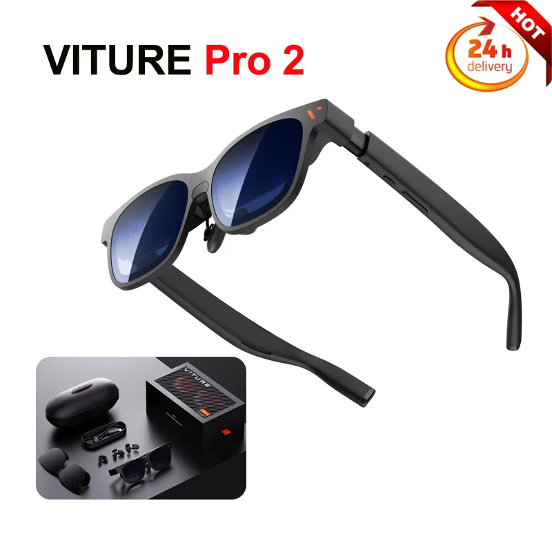 Viture Pro 2 XR/AR Smart Glasses 0-500 Degree Myopia Adjustment Eye-Soothing Micro-OLED Screen for Learning/Gaming/Watching