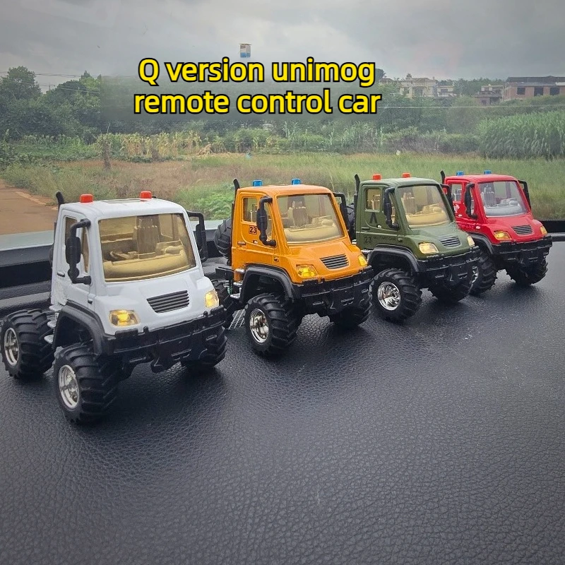 Mini RC monster truck alloy body dual control system wear-resistant shock absorption retro headlights remote control toy car