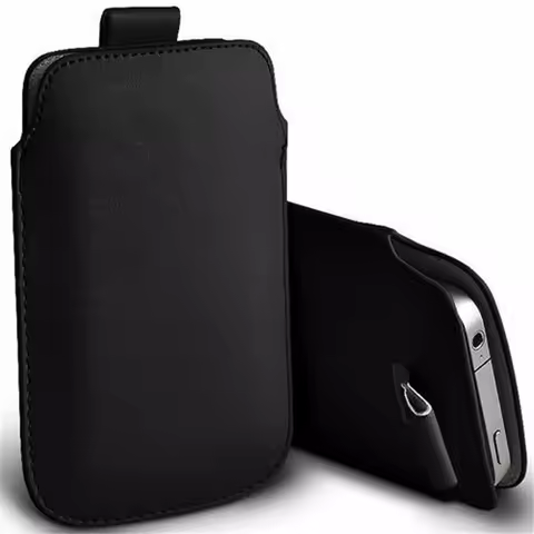 For Samsung Galaxy S24 S23 S22 S21 S20 5G Case Universal Leather Sleeve Pouch Bags for Galaxy A51 A50 A50s A30S Mobile Phone Bag