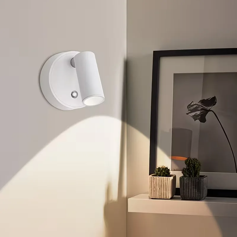USB-Rechargeable Magnetic LED Wall Lamp Touch-Dimmable Reading Lamp Bedside Lamp Hallway Stairwell Wireless Spotlight Spot Light view 2