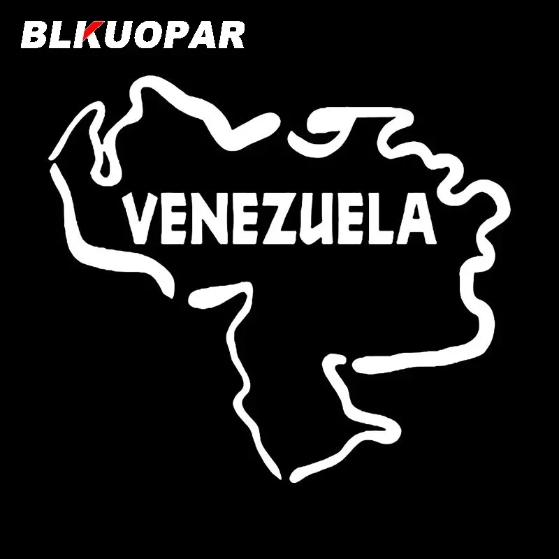 Stiker Mobil BLKUOPAR Venezuela Outline, Laser Tahan Air, Pelindung Bumper Mobil Vinyl Die Cut, Modis, Anti Panas