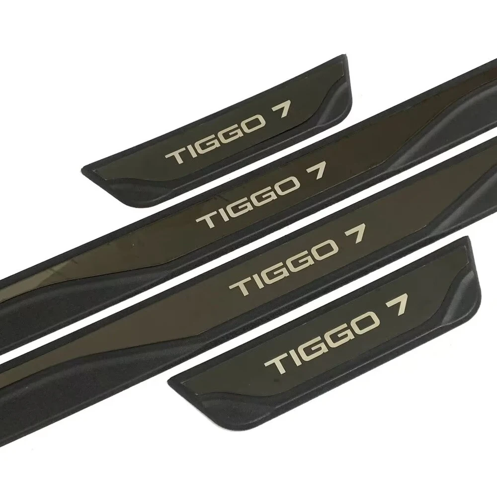 Car Door Sill Threshold Pedal For Tiggo 7 Auto Scuff Plate Protector Styling Trim Strip Stickers Accessories 2023 2024