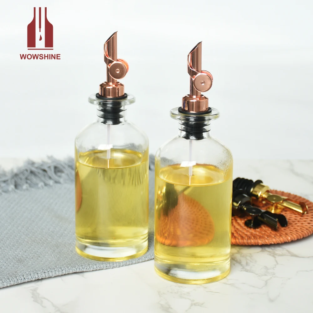 

Wowshine Stainless Steel Olive Oil Dispenser Bottle for Kitchen Coffee Syrup Dispenser Weighted Pourer 350ML Set of 2