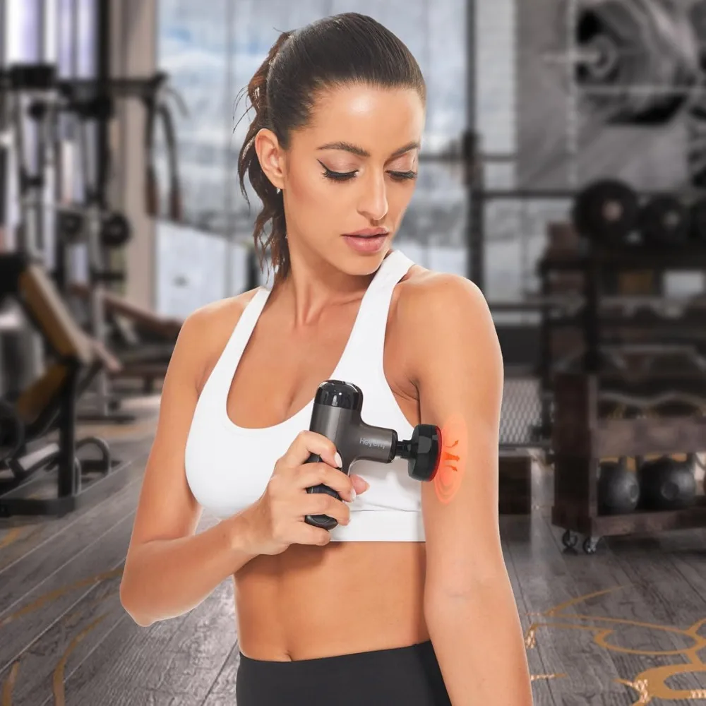 

Mini Massage Gun with Heat, Deep Tissue Massage Gun, Portable Percussion Muscle Massager