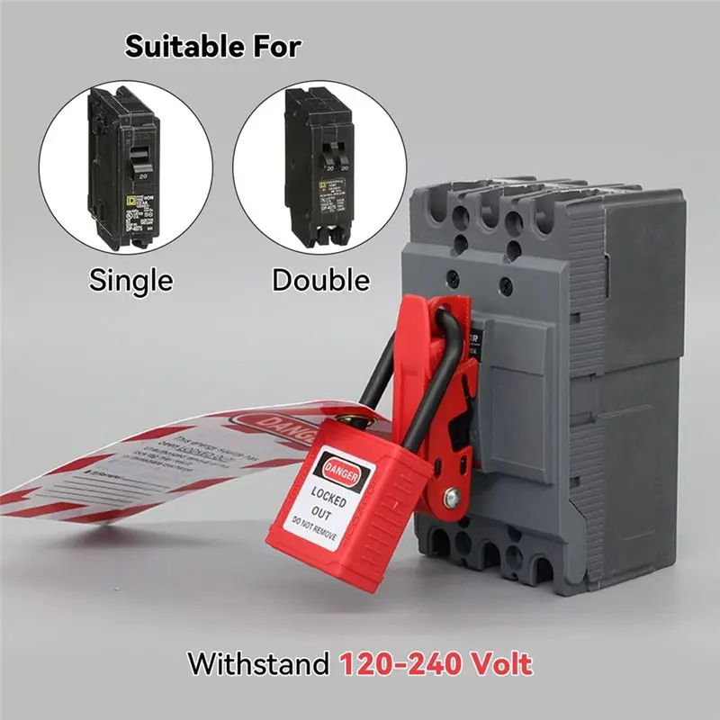 Circuit Breaker Lockout Set, Circuit Breaker Lockout, Lockout Tagout Tag, For Standard Single And Double Toggles