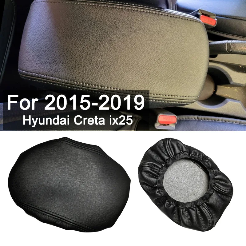 

Center Console Armrest Lid Protective Cover for Hyundai Creta ix25 2015-2019 - Leather Armrest Sleeve,Car Interior Accessories