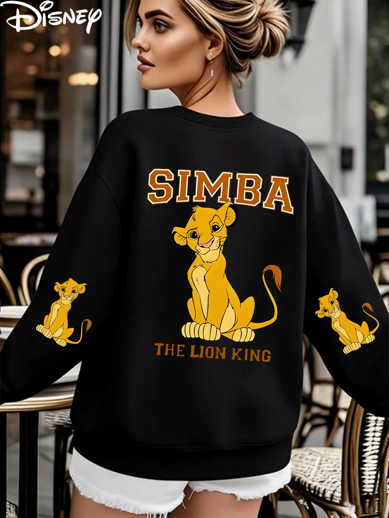 

Disney Women's Simba Lion King Pattern Sweatshirt Spring and Autumn Fleece Sweatshirt Everyday Outdoors for Any Occasion